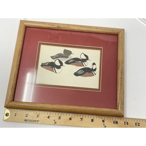 Framed Vintage Waterfowl Bird Prints Ducks And Cranes One Signed W Morgan - Picture 5 of 9